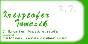 krisztofer tomcsik business card